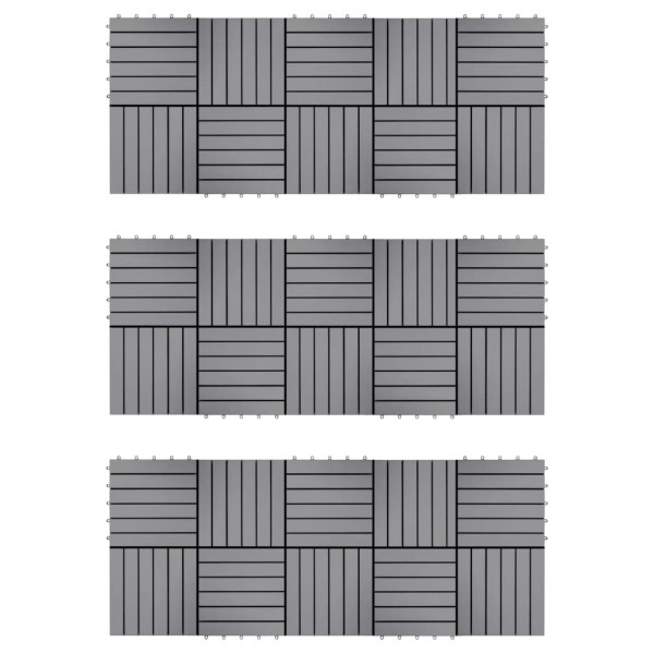 Baldosas de terraza 30 uds madera acacia gris deslavado 30x30cm