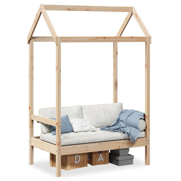Banco con techo madera maciza de pino 117.5x70x176.5 cm