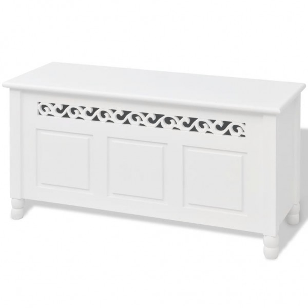 Banco de almacenamiento estilo barroco MDF blanco