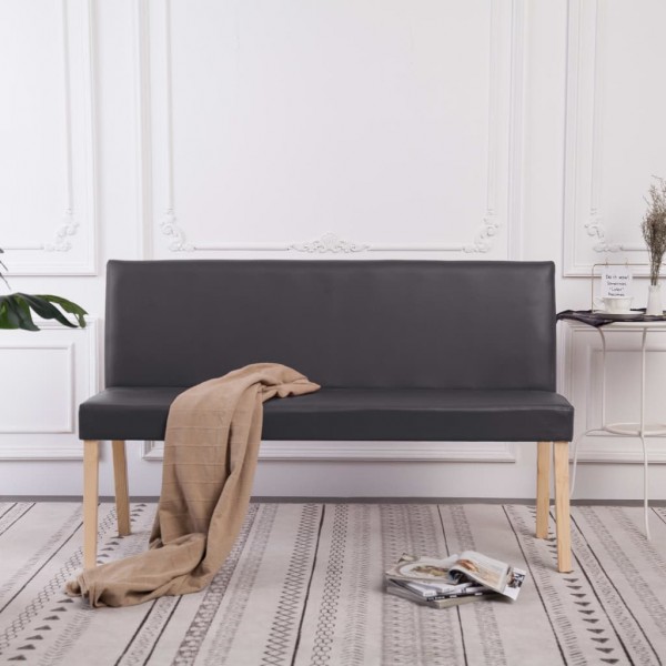Banco de cuero sintético 139.5 cm gris