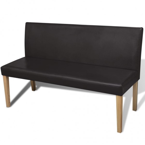 Banco de cuero sintético 139.5 cm marrón oscuro