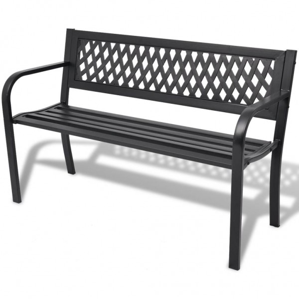 Banco de jardín 118 cm acero negro