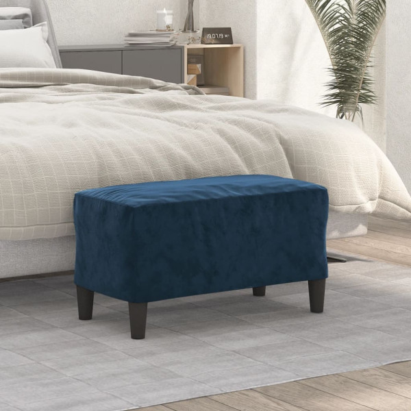 Banco de terciopelo azul 70x35x41 cm