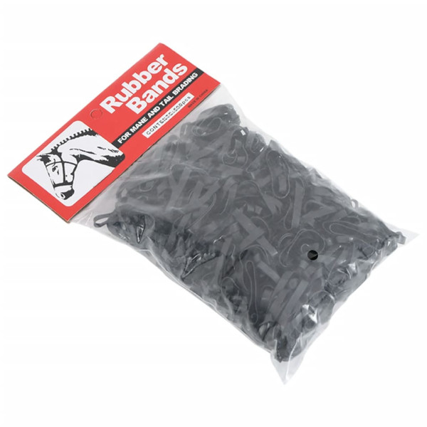Bandas de trenzas de caballo silicona negro 500 unidades