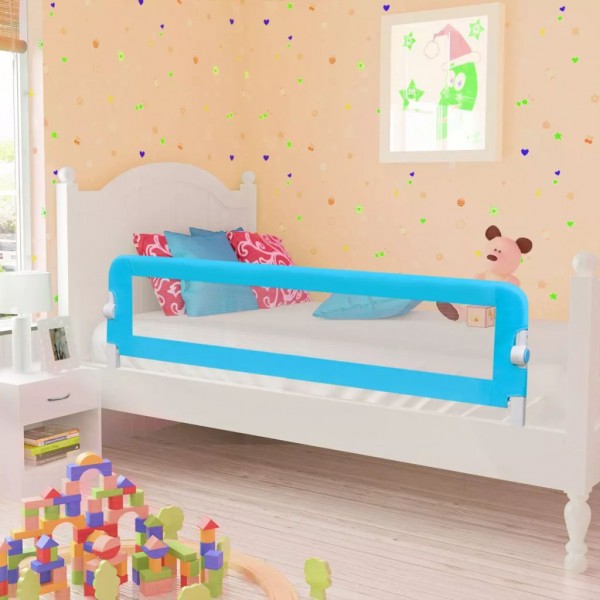Barandilla de seguridad cama de niño 150x42 cm azul