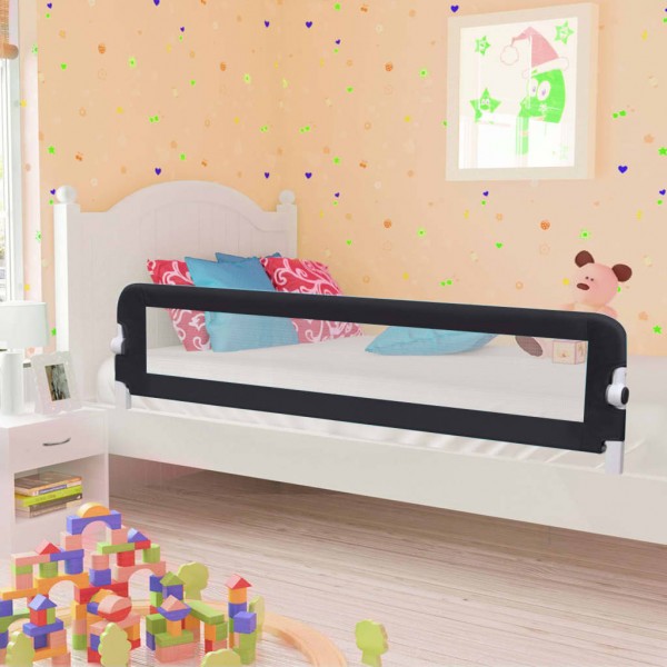 Barandilla de seguridad cama de niño poliéster gris 180x42cm