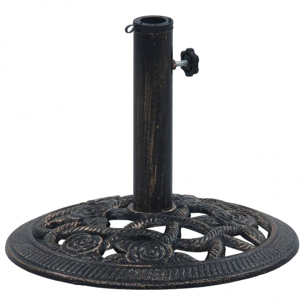 Base de sombrilla de hierro fundido negro y bronce 9 kg 40 cm