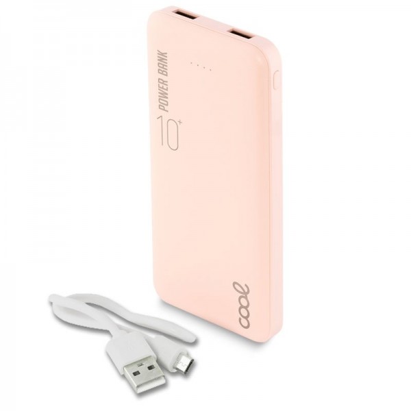 Bateria Externa Universal Power Bank 10.000 mAh (2 x usb / 2.1A) COOL Leather Rosa