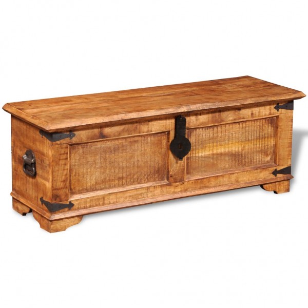 Baúl de almacenamiento de madera de mango rugosa