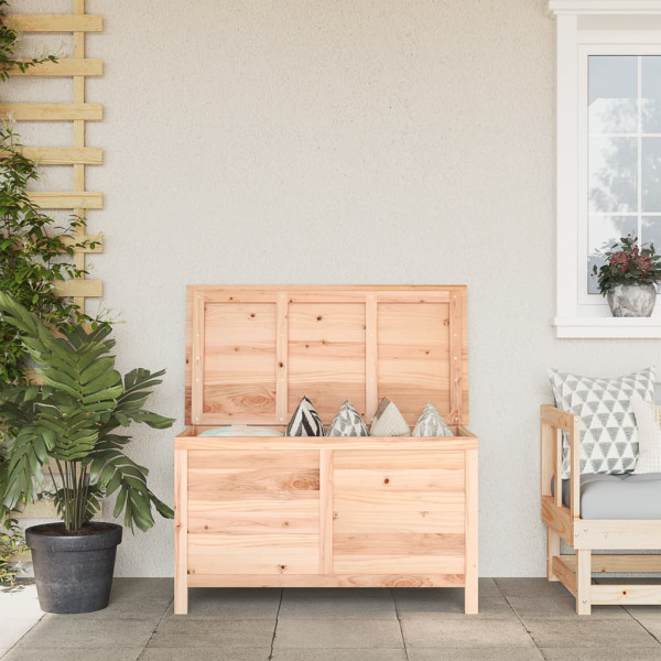 Baúl para cojines de jardín madera maciza abeto 99x50x56.5 cm