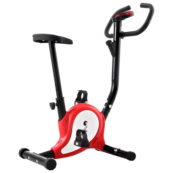 Bicicleta estática con resistencia de cinta roja
