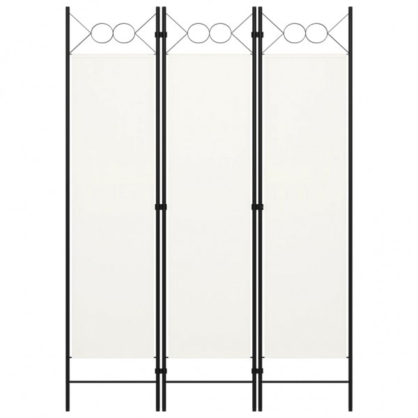 Biombo divisor de 3 paneles blanco crema 120x180 cm