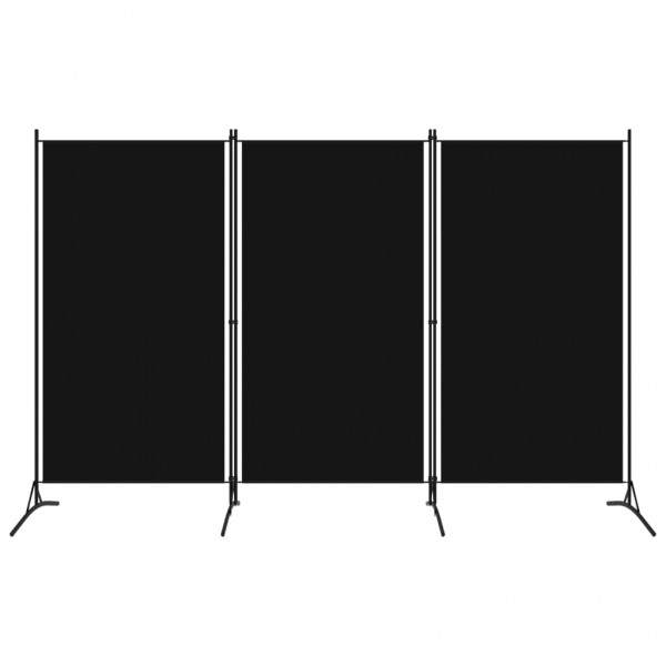 Biombo divisor de 3 paneles negro 260x180 cm