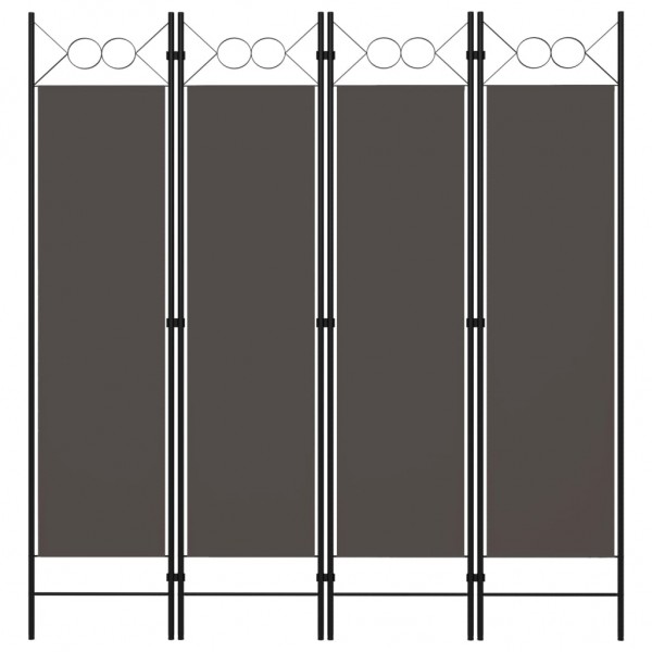 Biombo divisor de 4 paneles gris antracita 160x180 cm