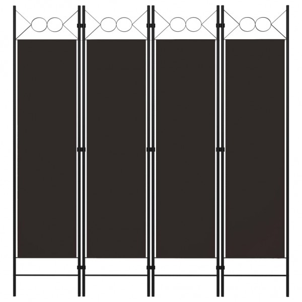 Biombo divisor de 4 paneles marrón 160x180 cm