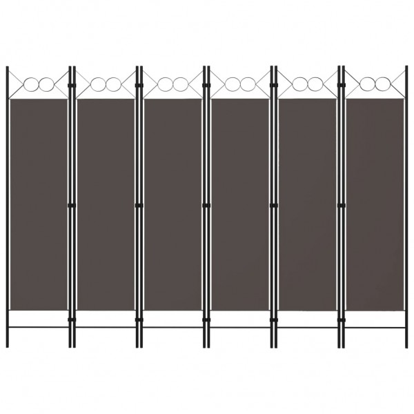 Biombo divisor de 6 paneles gris antracita 240x180 cm