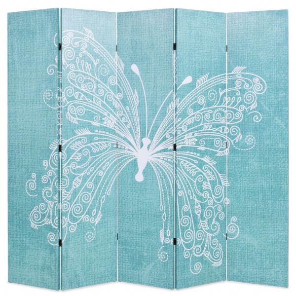 Biombo divisor plegable 200x170 cm mariposa azul