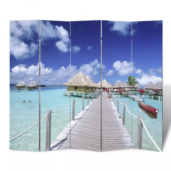 Biombo divisor plegable 200x170 cm playa