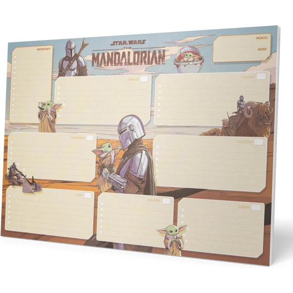 Bloc planificador semanal A3 Star Wars the Mandalorian