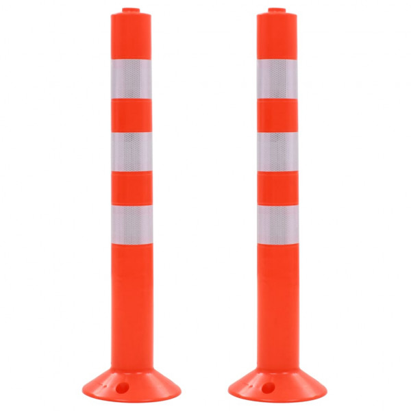 Bolardos de control de tráfico plástico 75 cm 2 unidades