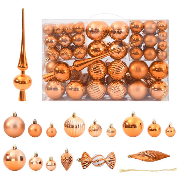 Bolas de Navidad 98 unidades cobre Ø3/4/6 cm