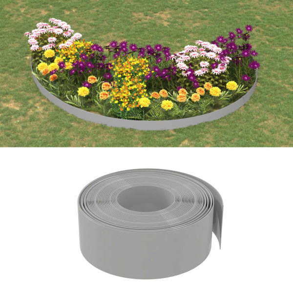 Borduras de jardín 5 uds polietileno gris 10 m 20 cm