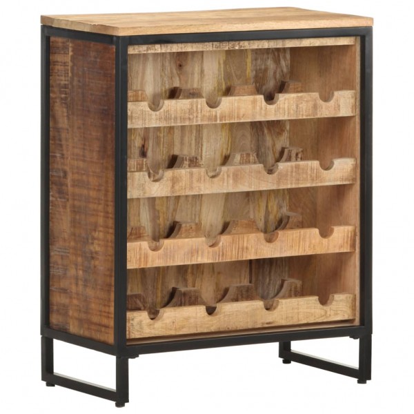 Botellero de madera maciza de mango rugosa 62x33x78.5 cm