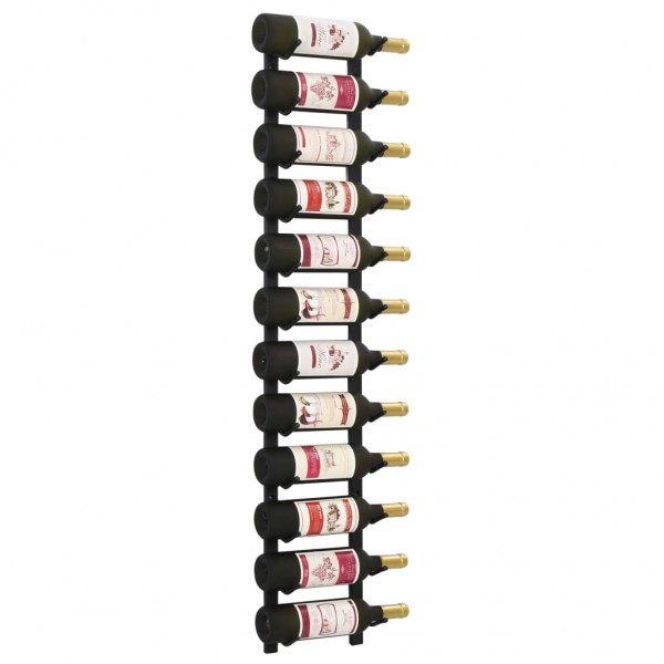 Botellero de pared para 12 botellas hierro negro