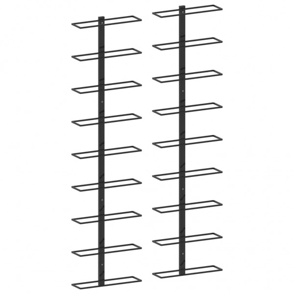 Botelleros de pared para 18 botellas 2 unidades hierro negro