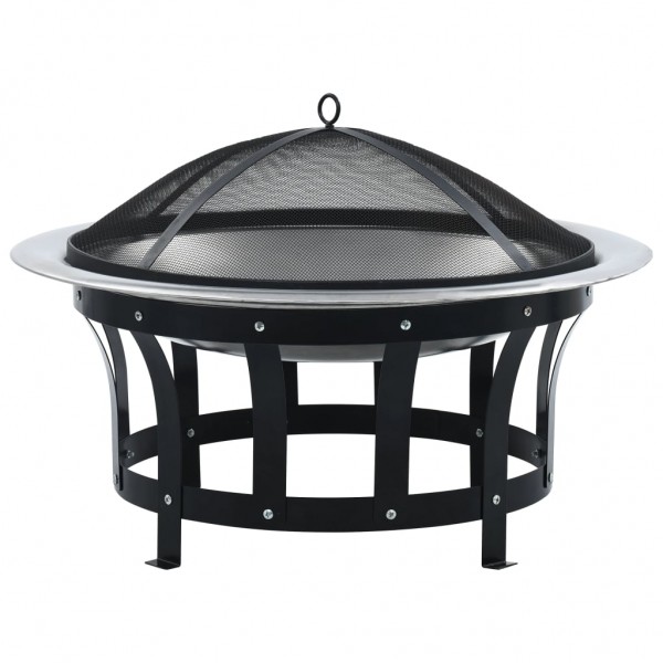 Brasero de jardín con parrilla acero inoxidable 76 cm
