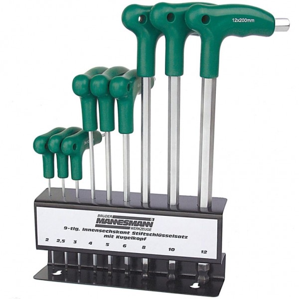 Brüder Mannesmann Set llave hexagonal y punta esférica 9 piezas 18150