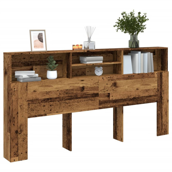 Cabecero armario madera ingeniería envejecida 200x19x103.5 cm