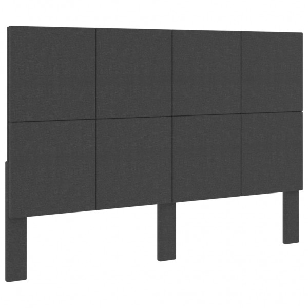Cabecero copetudo de tela gris oscuro 140x200 cm