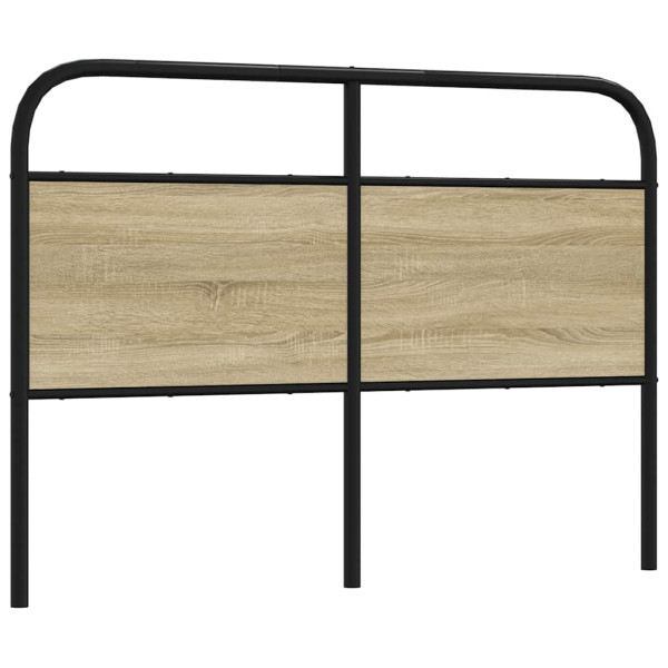 Cabecero de acero y madera de ingeniería roble Sonoma 120 cm