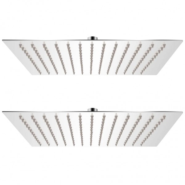 Cabezal de ducha efecto lluvia 2 uds acero inoxidable 30x30 cm