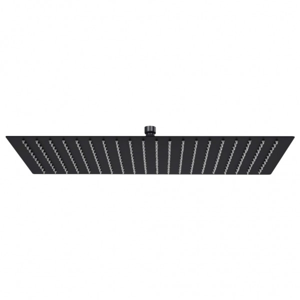Cabezal ducha efecto lluvia acero inox cuadrado negro 50x30 cm