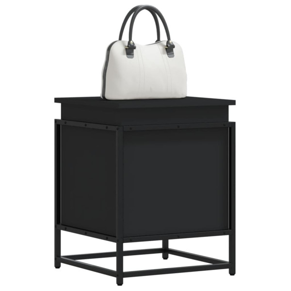 Caja almacenaje con tapa madera ingeniería negro 40x40x51.5 cm