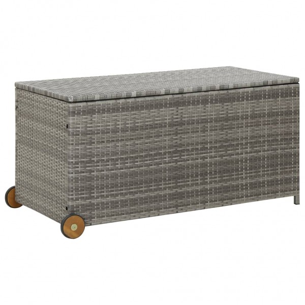 Caja almacenaje jardín ratán sintético gris claro 120x65x61 cm cm