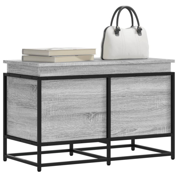Caja de almacenaje con tapa madera gris Sonoma 80x40x51.5 cm