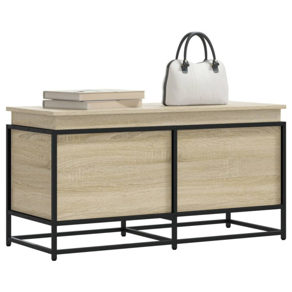 Caja de almacenaje con tapa madera roble Sonoma 100x40x51.5 cm