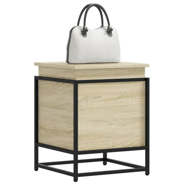 Caja de almacenaje con tapa madera roble Sonoma 40x40x51.5 cm