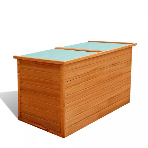 Caja de almacenaje de jardín de madera 126x72x72 cm