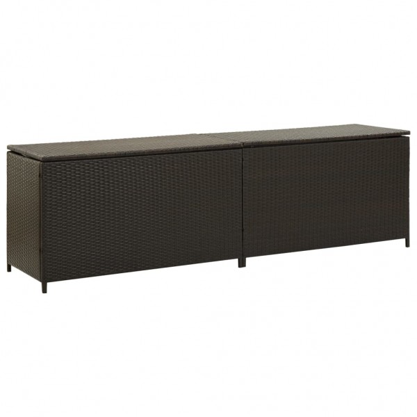 Caja de almacenaje de jardín ratán sintético marrón 200x50x60cm
