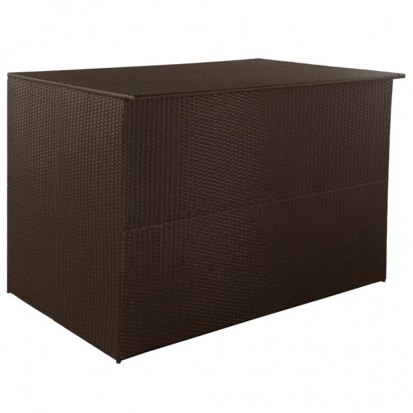 Caja de almacenaje jardín 150x100x100 cm ratán sintético marrón