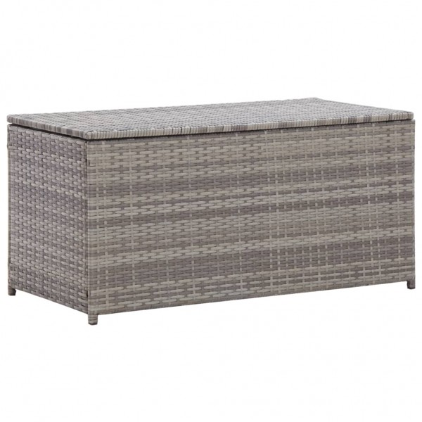 Caja de almacenaje jardín ratán sintético gris 100x50x50 cm