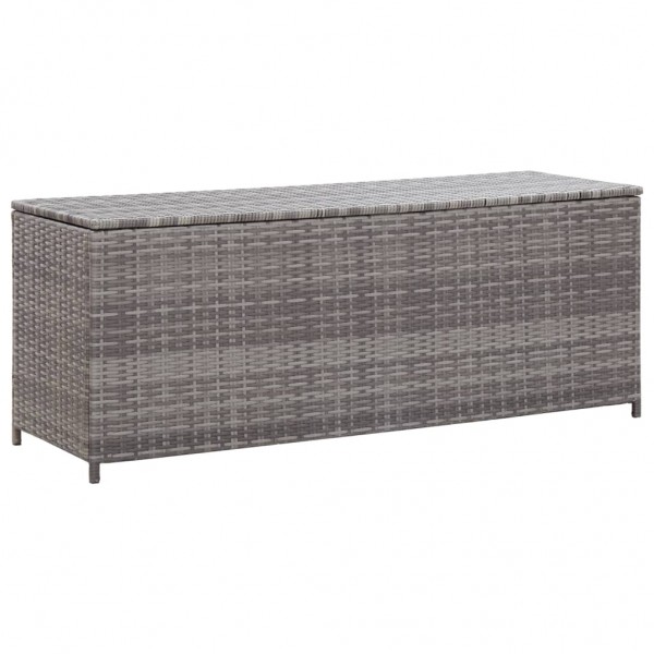 Caja de almacenaje jardín ratán sintético gris 120x50x60 cm