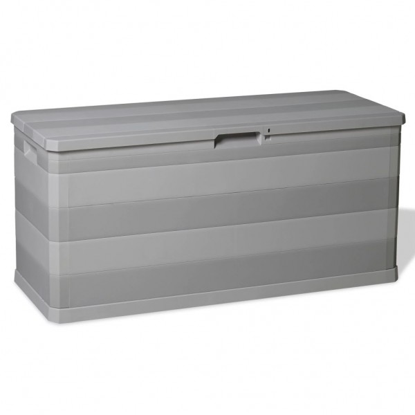 Caja de almacenamiento de jardín gris 117x45x56 cm