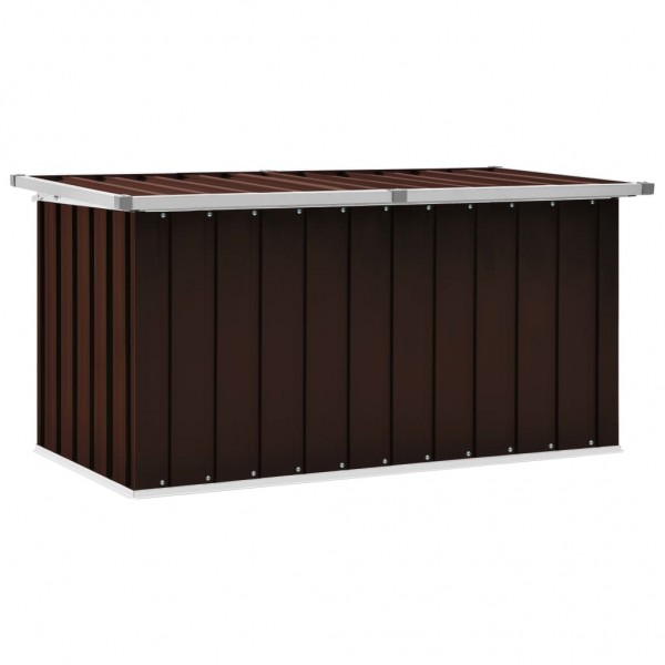 Caja de almacenamiento de jardín marrón 129x67x65 cm