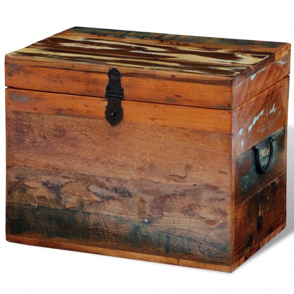 Caja de almacenamiento madera maciza reciclada