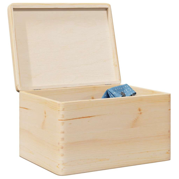 Caja de madera con tapa madera maciza de pino 40x30x23 cm